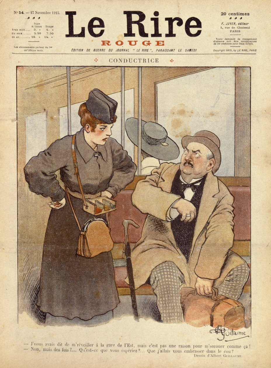 The Train Conductor, tecknad film från Le Rire Rouge, 27 november 1915 av Albert Guillaume