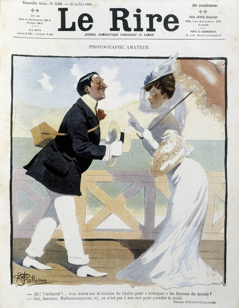 Amatörfotografen - teckning av Albert Guillaume (1873-1942) i "" The Rire"" av Albert Guillaume