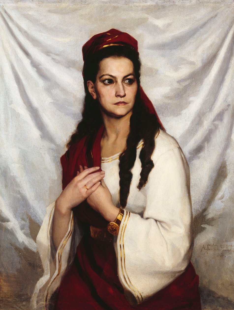 Porträtt av skådespelerskan Hedvig Charlotta Raa-Winterhjelm 1838-1907, 1876. av Albert Gustaf Aristides Edelfelt