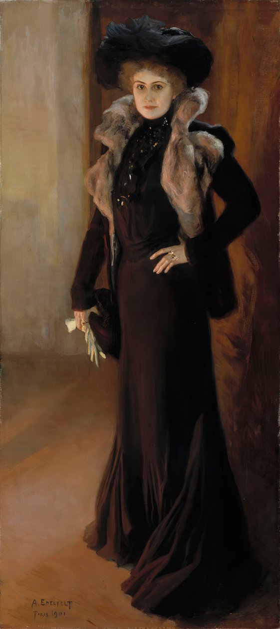 Porträtt av operasångaren Aino Ackté 1876-1944, 1901. av Albert Gustaf Aristides Edelfelt
