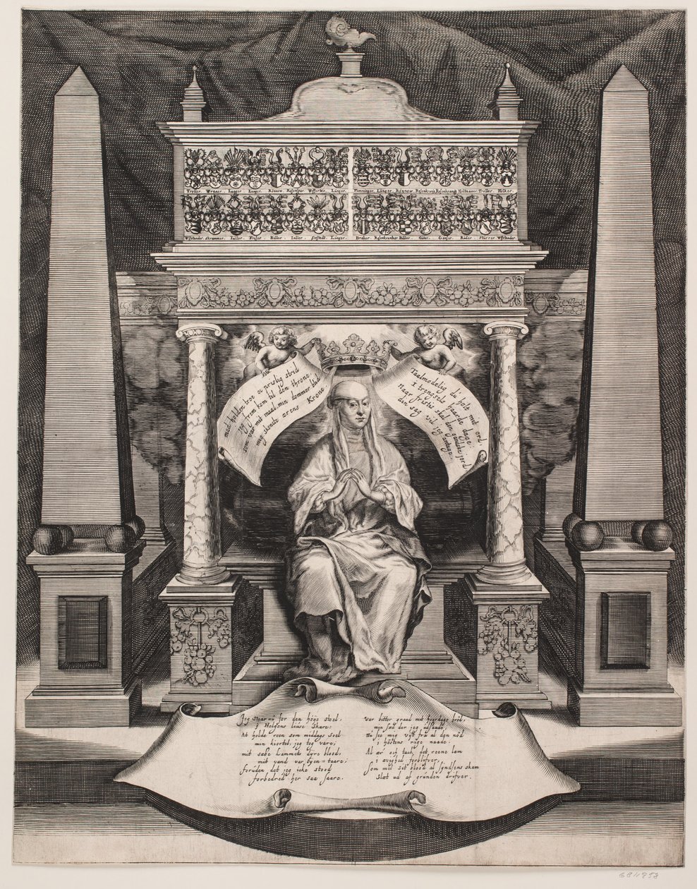 Elisabeth Lunge. Minnesblad av Albert Haelwegh