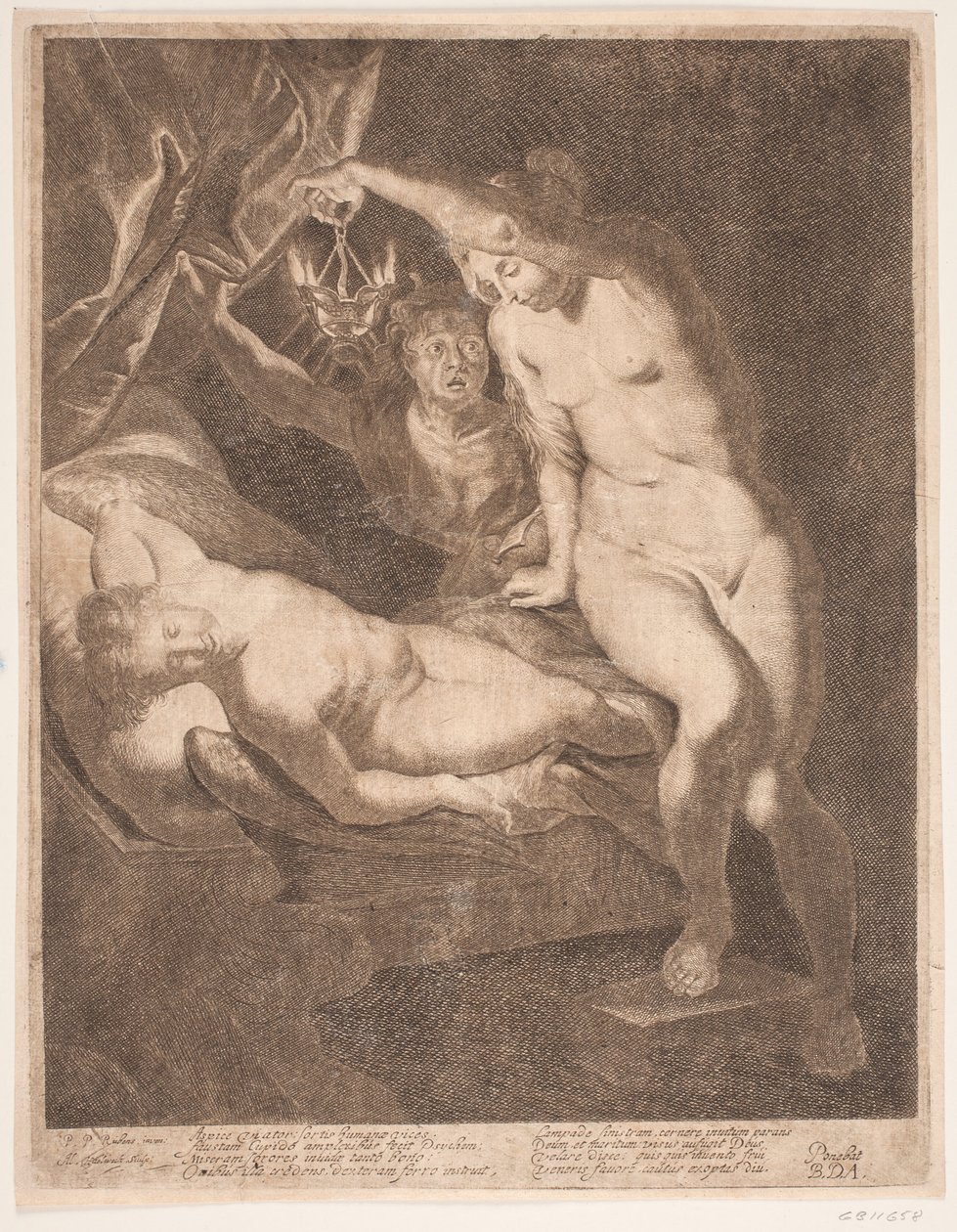 Psyche och den sovande Amoren av Albert Haelwegh
