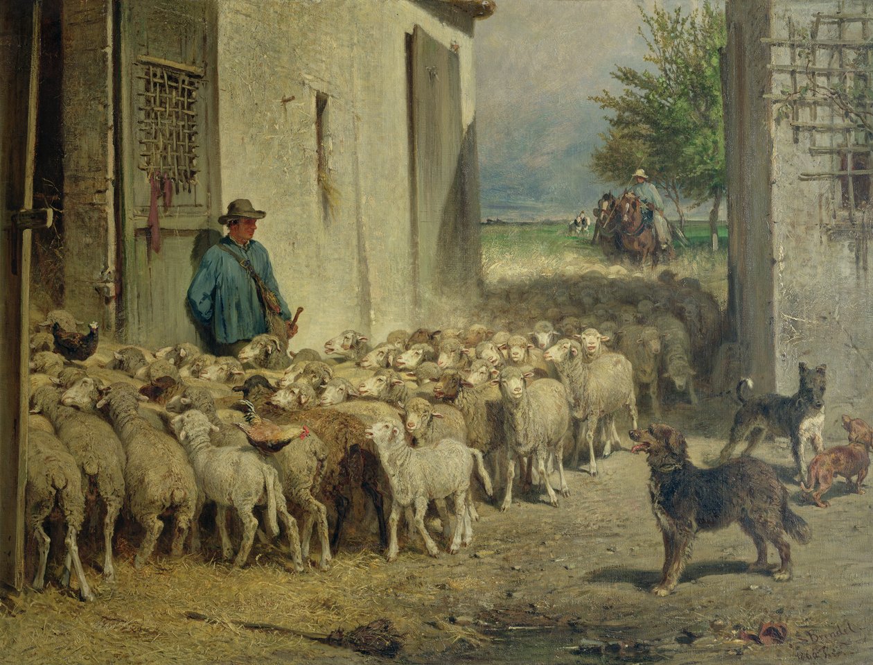 Återgå till fårhuset, 1860 av Albert Heinrich Brendel