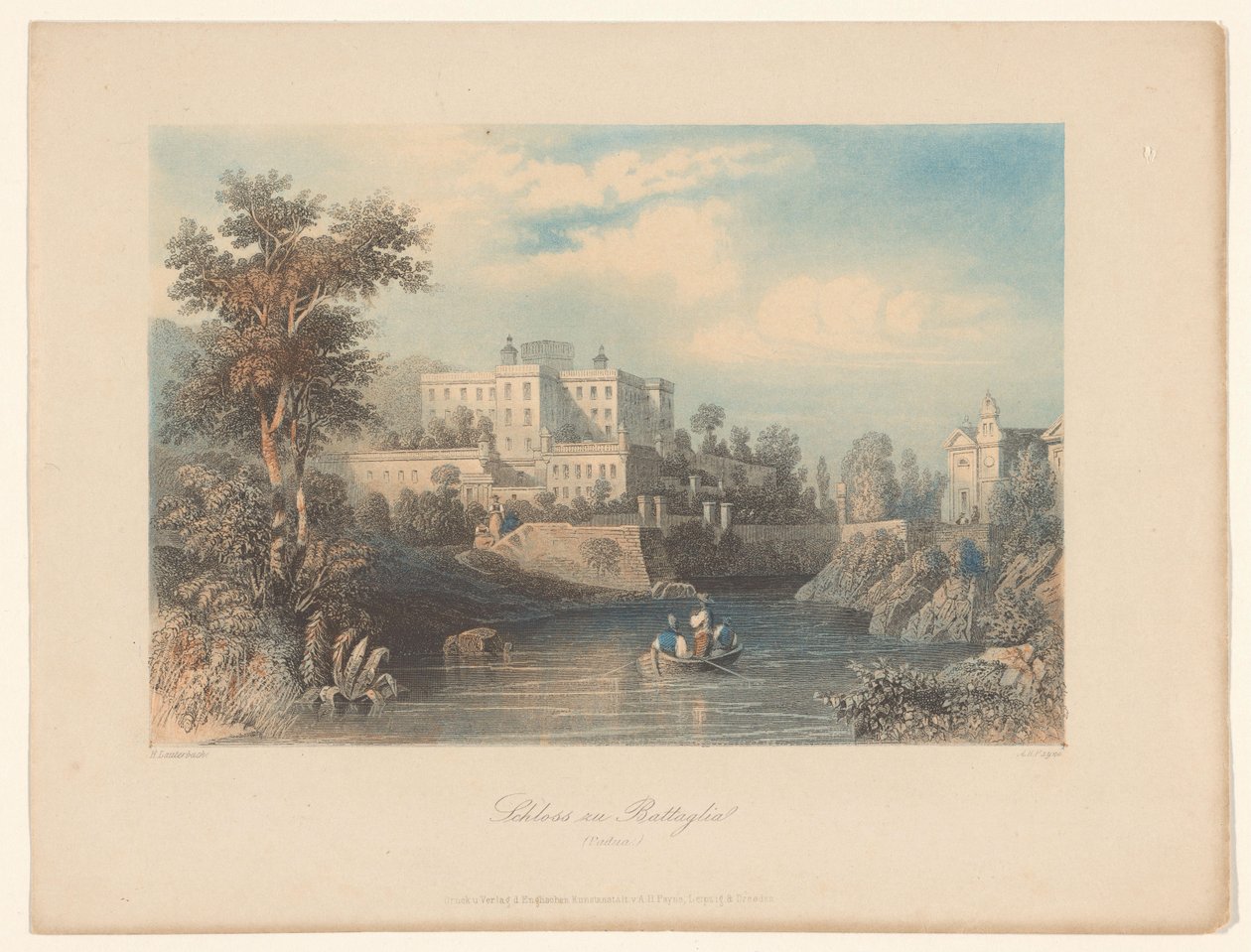 Utsikt över Castello del Catajo i Battaglia Terme Castle of Battaglia (Padua) (titel på objekt) av Albert Henry Payne