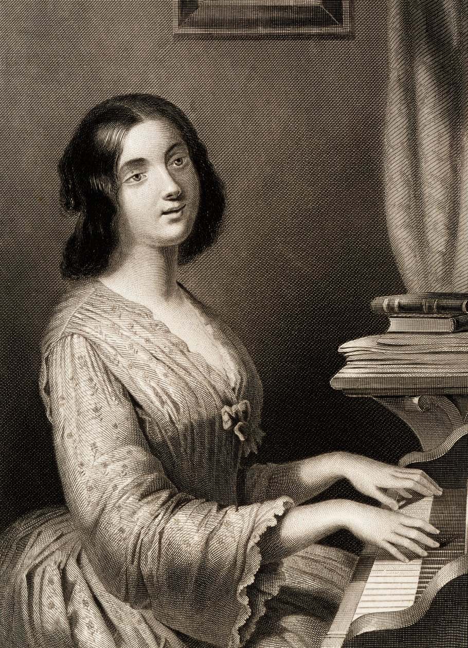 Sångare ackompanjerad av piano, ca 1840, av Albert Henry Payne (1812-1902) av Albert Henry Payne