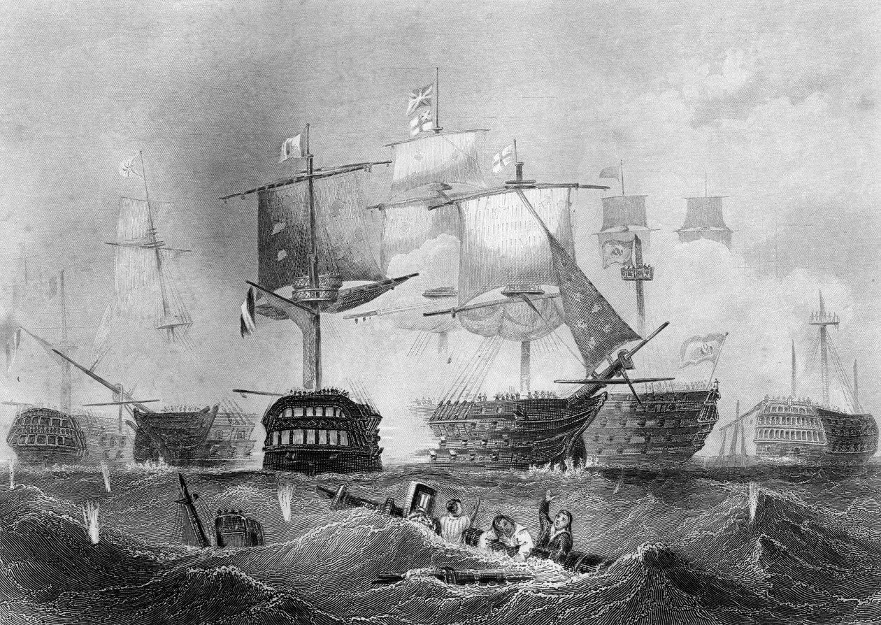 Slaget vid Trafalgar, 21 oktober 1805 c1857. av Albert Henry Payne