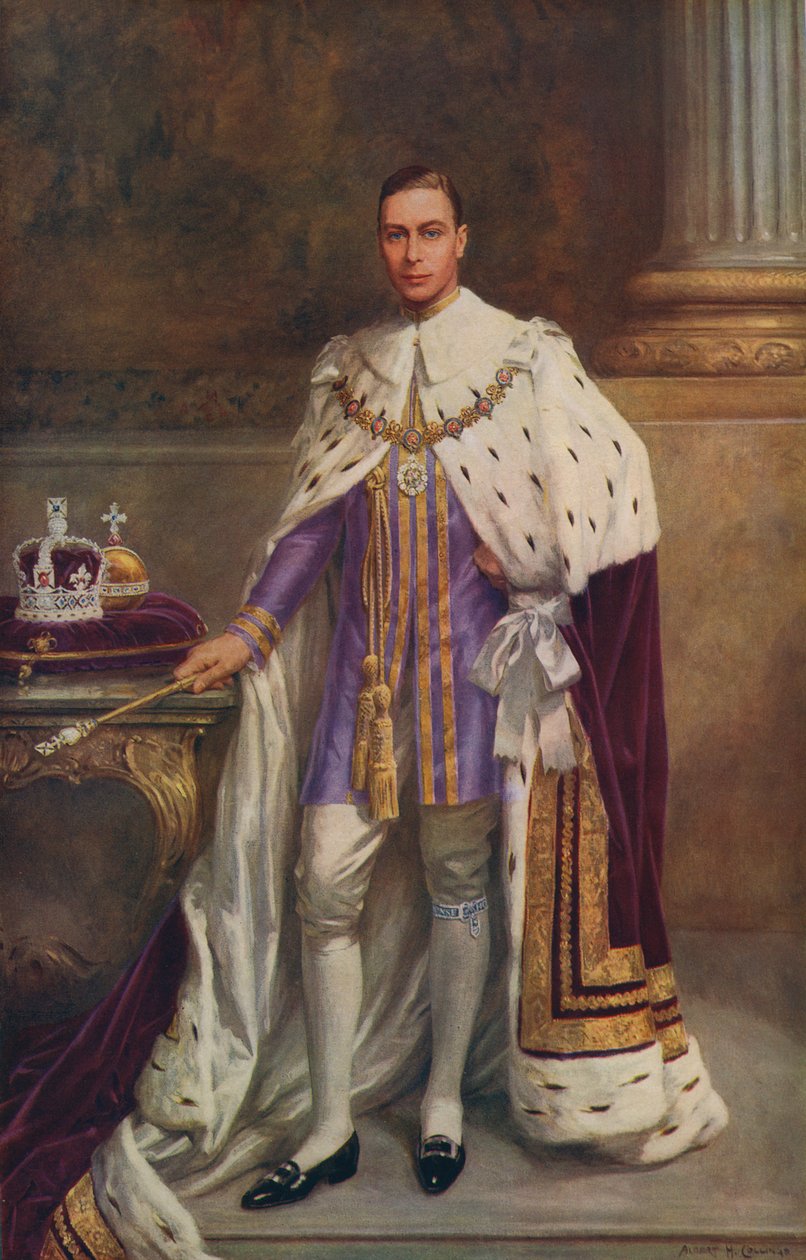Kung George VI i kröningsdräkt 1936 av Albert Henry after Collings
