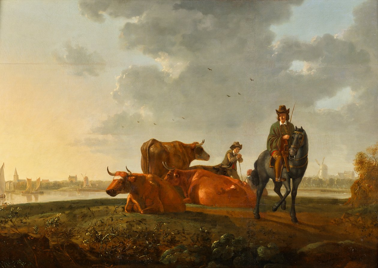 betesmark vid ån av Albert Jacobsz Cuyp