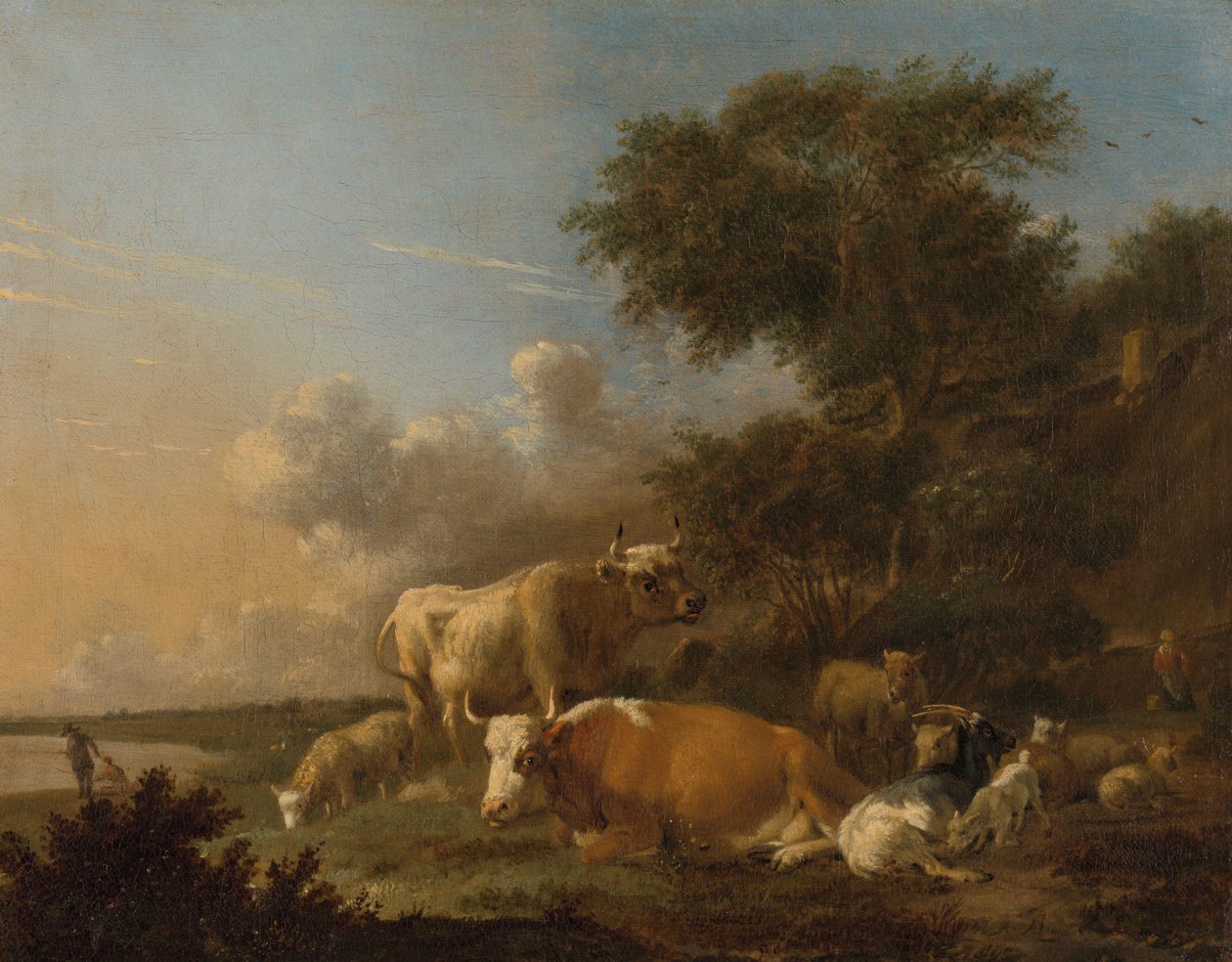 Landskap med boskap av Albert Jansz Klomp