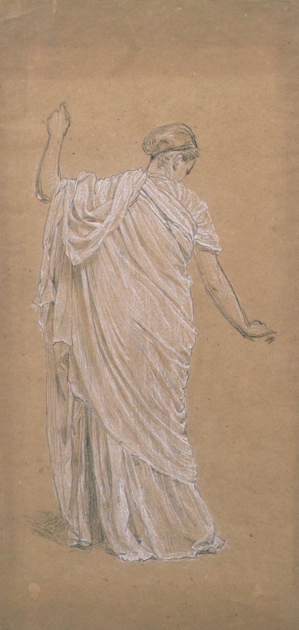 Studie för en trädgård (krita på tonat papper) av Albert Joseph Moore