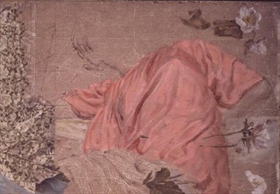 Studie av en draperad figur och blommor av Albert Joseph Moore