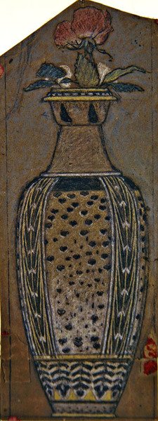 Studie av en vas (svart, vit och färgad krita med akvarell) av Albert Joseph Moore
