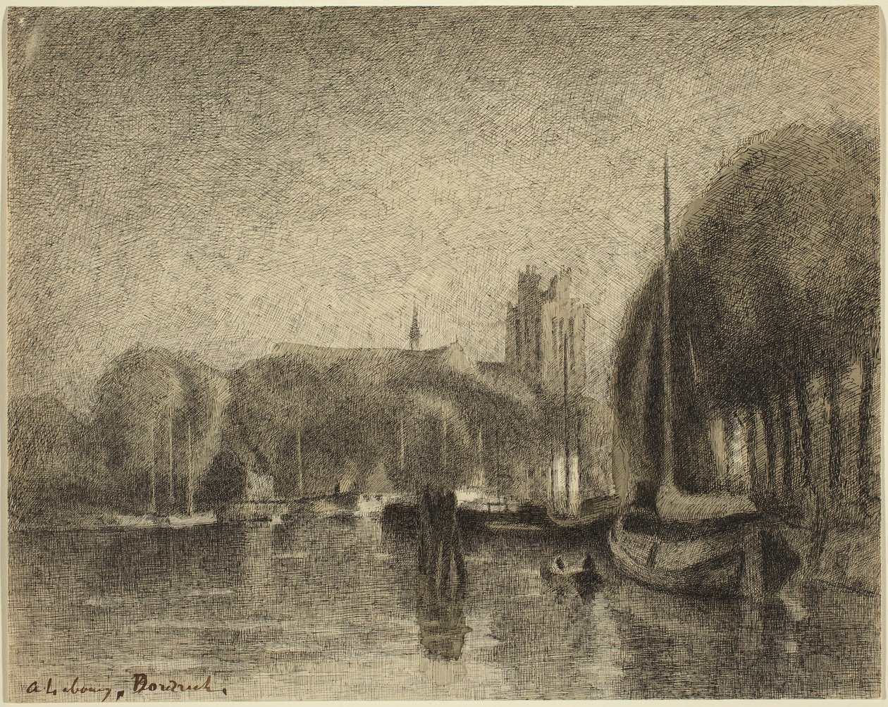 Hamnen i Dordrecht av Albert Lebourg