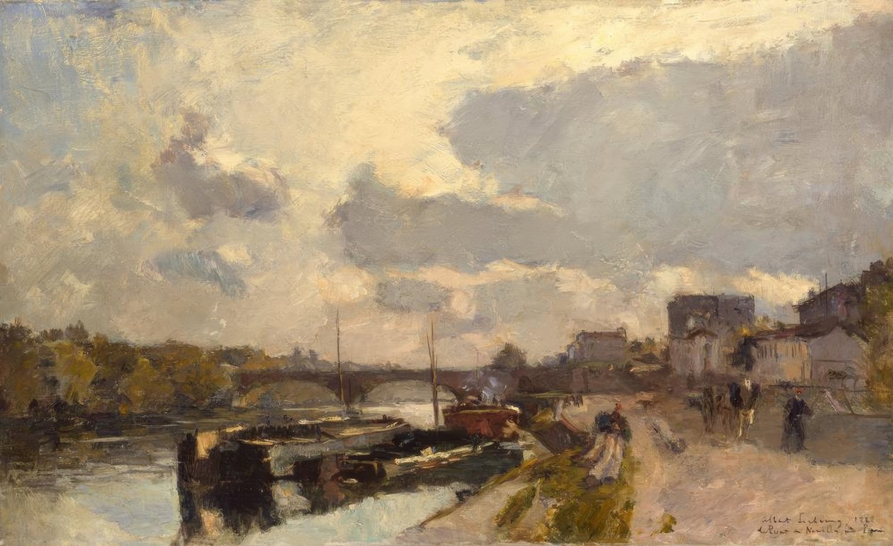 Neuilly-bron, nära Paris av Albert Lebourg