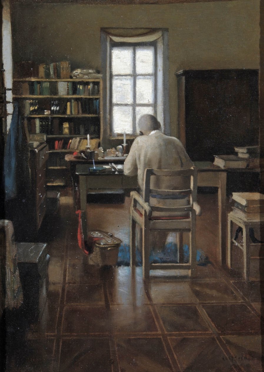 Sir Richard Burton i hans studie, 1889 av Albert Letchford