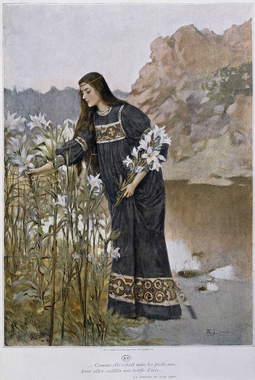 En kvinna blåser iris - av Lynch, tidigt 1900-tal av Albert Lynch