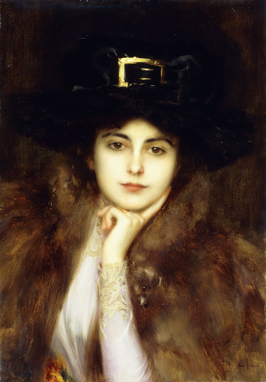 Porträtt av en elegant dam, av Albert Lynch