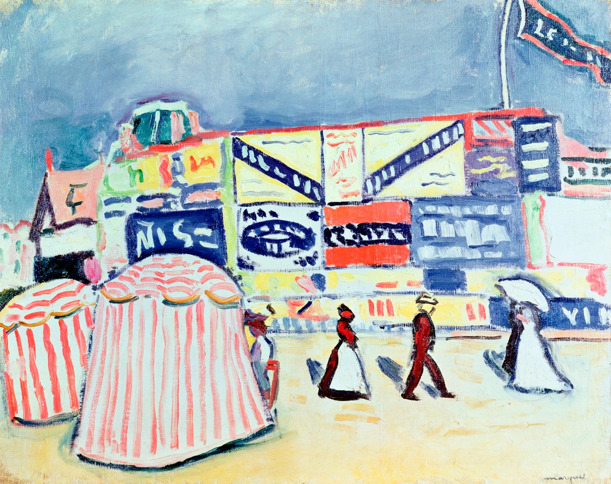 Anslagstavlor på Trouville av Albert Marquet