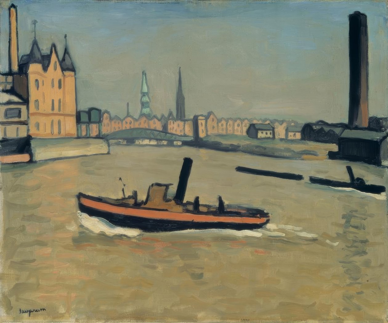Hamnen i Hamburg av Albert Marquet