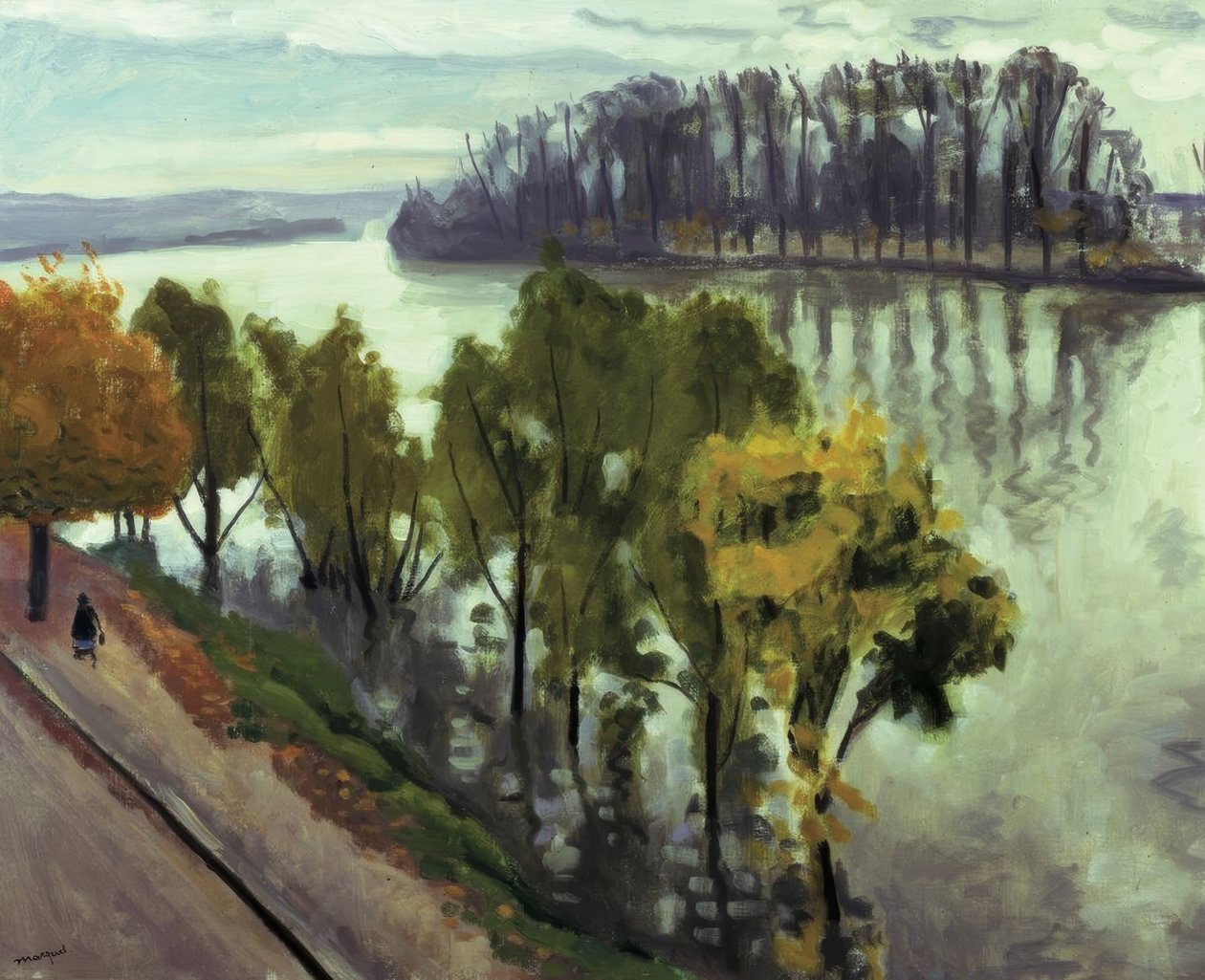Floden Seine när den passerar genom Frette av Albert Marquet