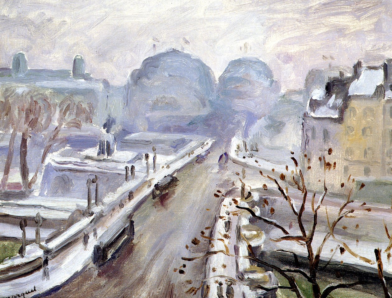 Franska: Pont Neuf under snön av Albert Marquet