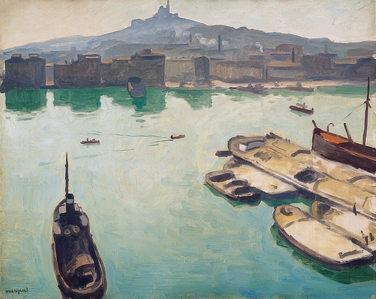 Marseilles hamn. 1916 av Albert Marquet