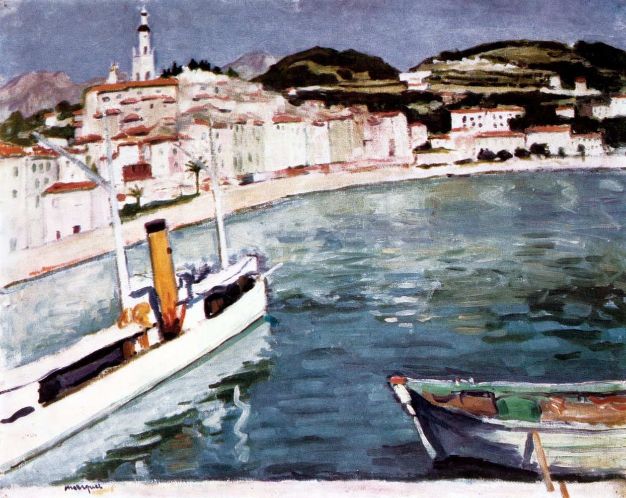 Hamnen i Menton, 1905 av Albert Marquet