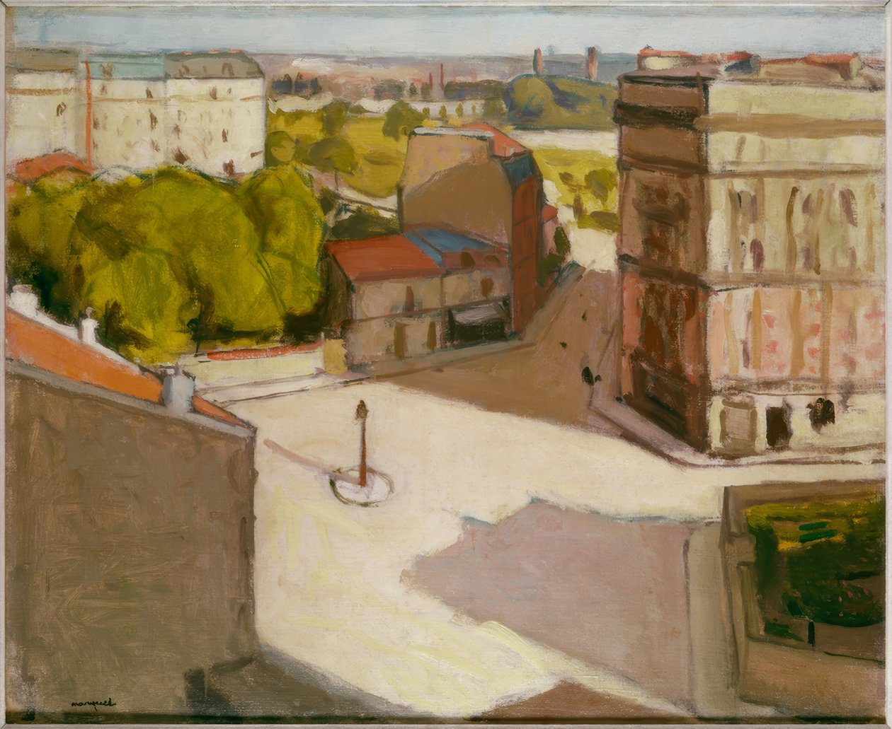 Litet torg med gatlykta av Albert Marquet