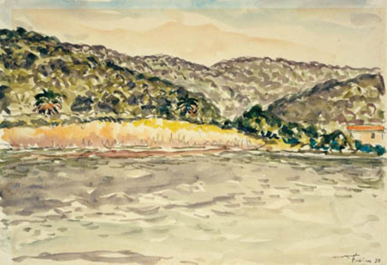 Kustlandskap vid Île de Port Cros av Albert Marquet