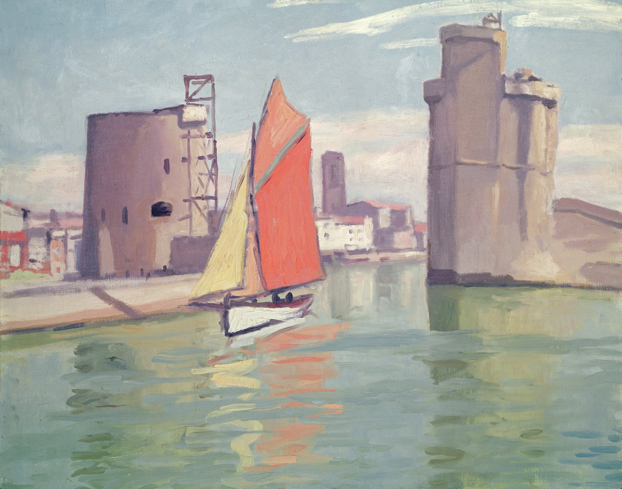 La Rochelle, de två tornen i den gamla hamnen sett från den yttre hamnen av Albert Marquet