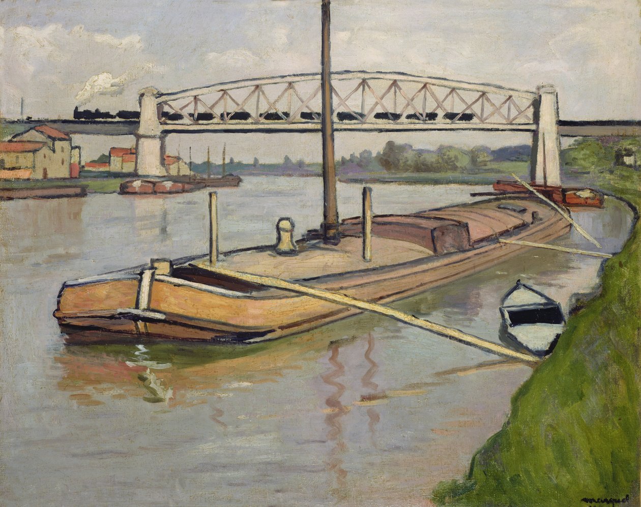 Landskap med en pråm, Port de Conflans av Albert Marquet