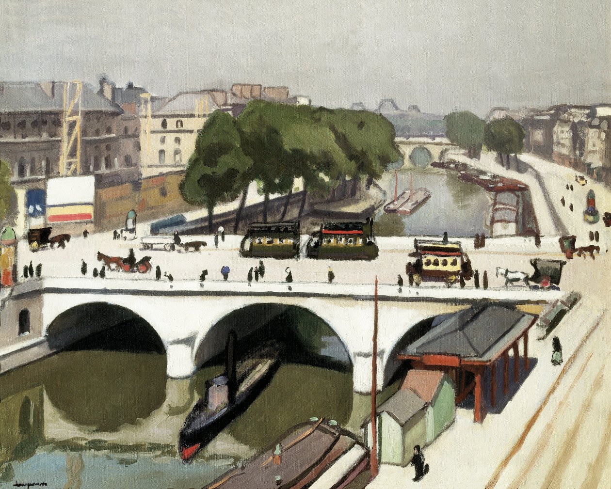 Pont Saint Michel i Paris. Målning av Albert Marquet (1875-1947) av Albert Marquet