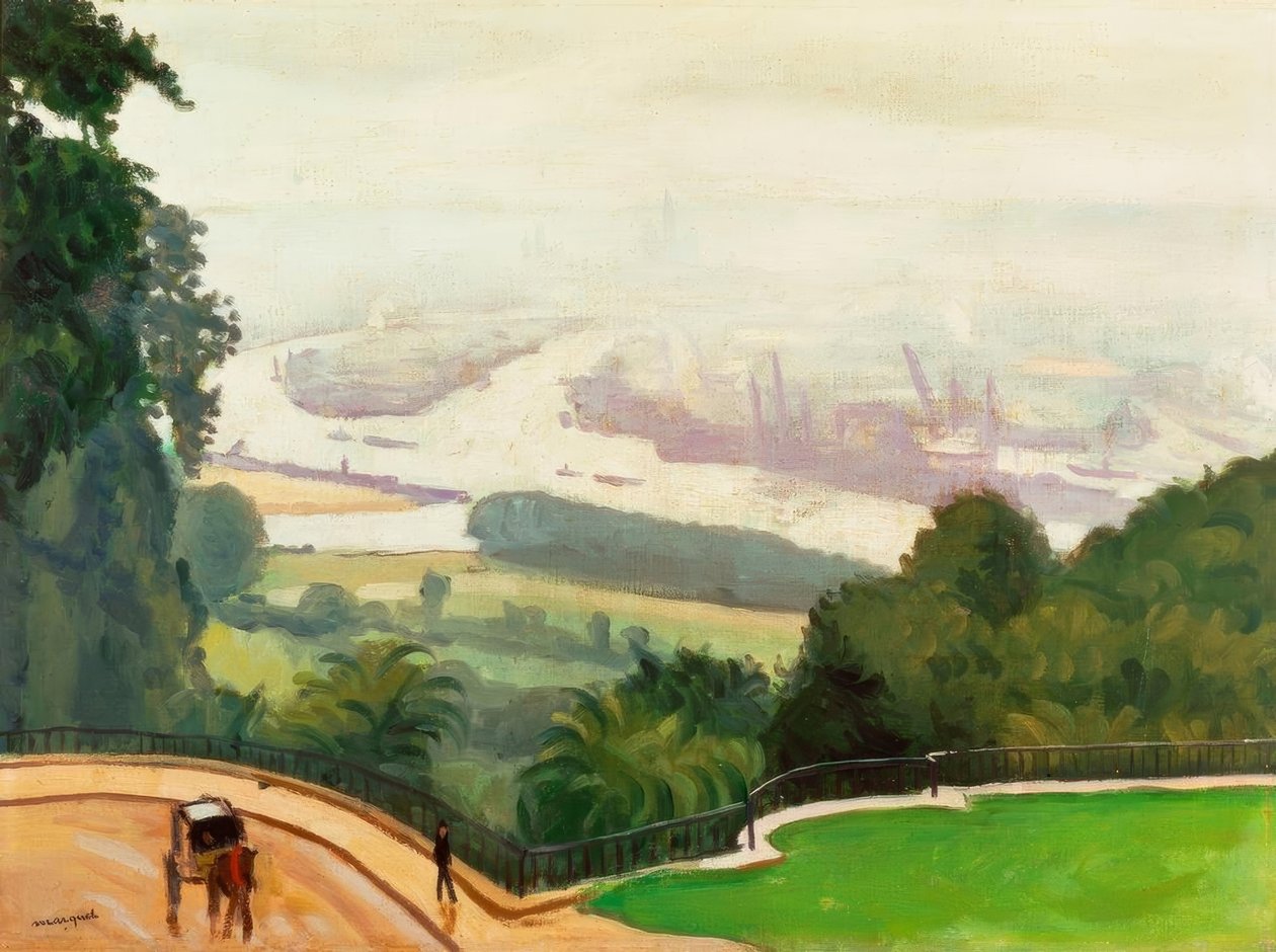 Hamnen i Rouen av Albert Marquet