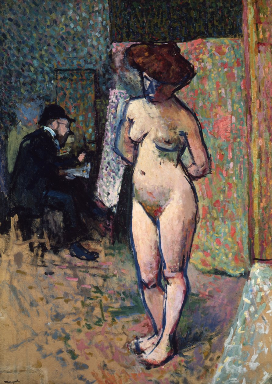 Matisse målar i Manguins studio, 1904-1905 av Albert Marquet