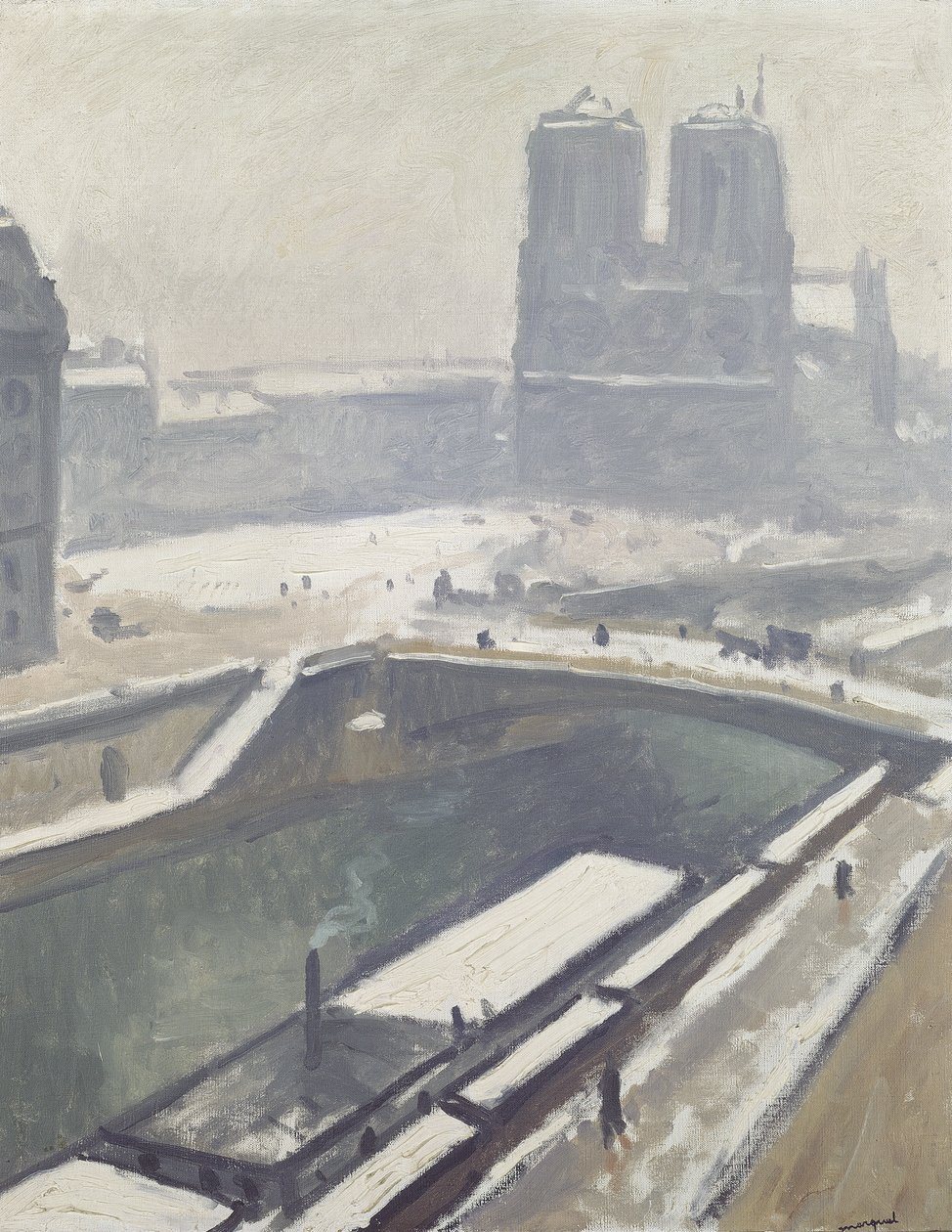 Notre Dame i snön, efter 1912 (olja på duk) av Albert Marquet
