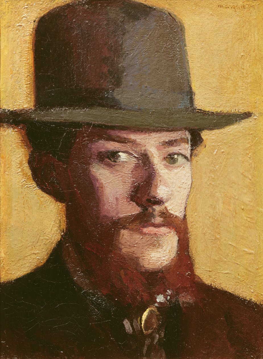 Porträtt av Monsieur Mouliet i en hatt, c.1899 (olja på duk) av Albert Marquet