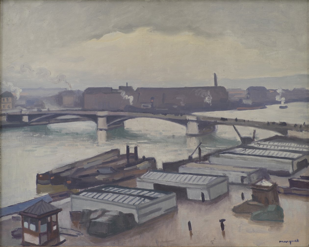 Quai de Paris i Rouen. Regnigt väder av Albert Marquet