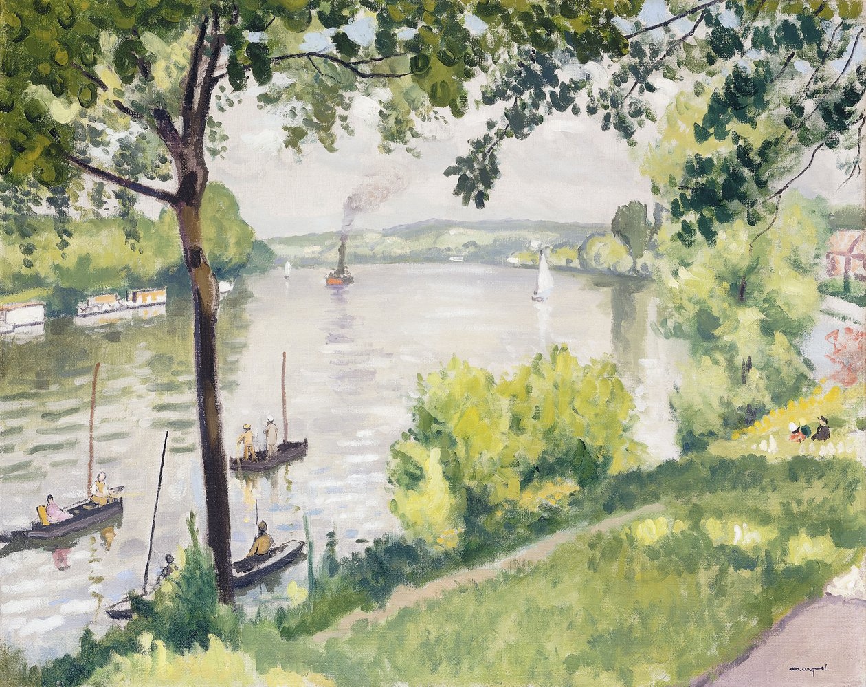 The Banks of Triel (Bogbåten); Berge a Triel (Bogbåten) av Albert Marquet