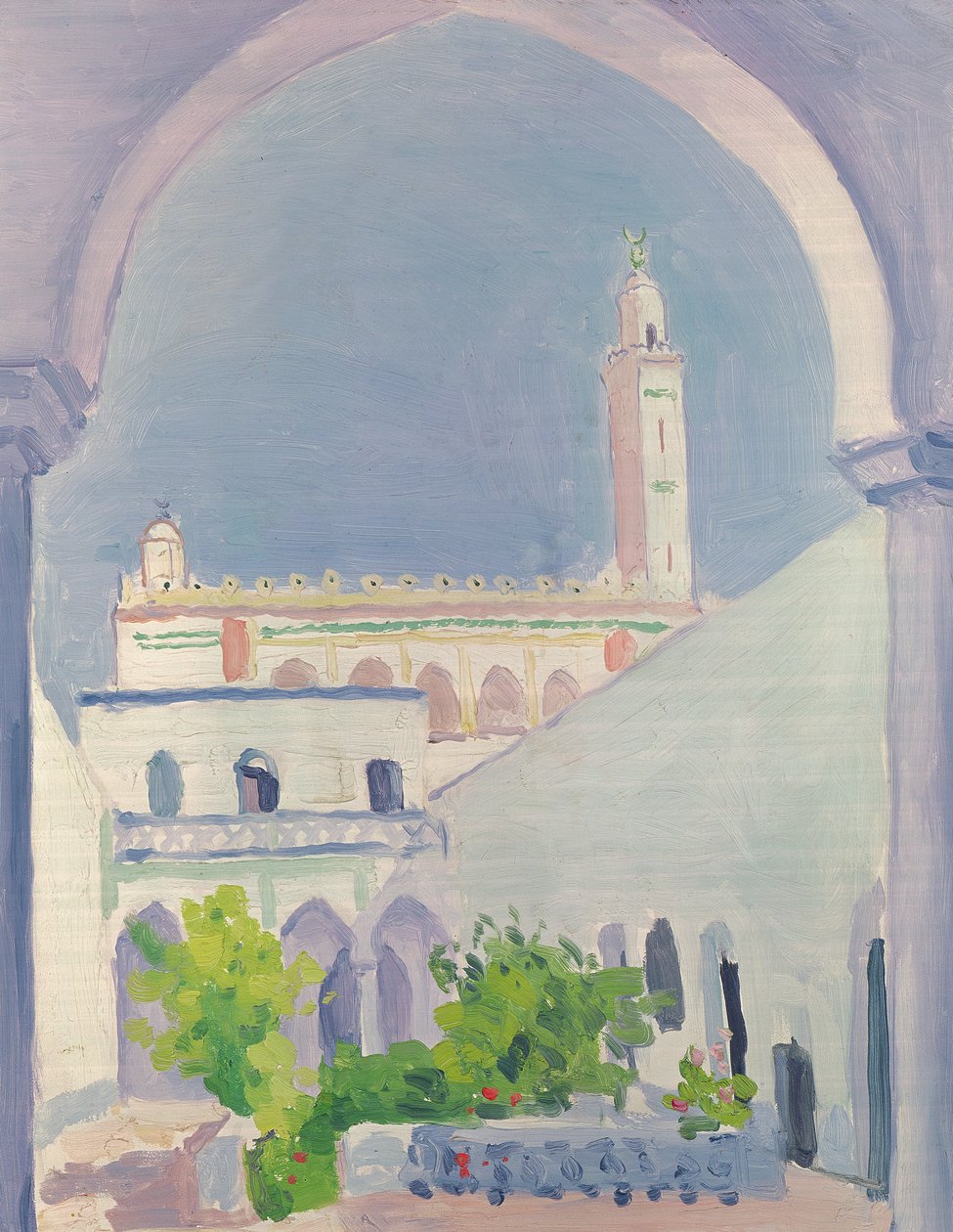 Laghouat-moskén, ca 1939 (olja på träpanel) av Albert Marquet