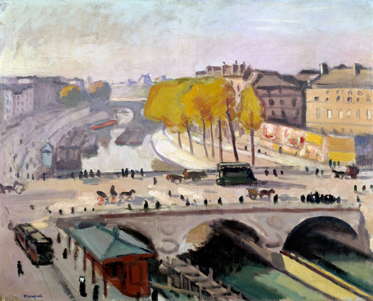 Pont Saint Michel och Quai des Grands Augustins i Paris av Albert Marquet