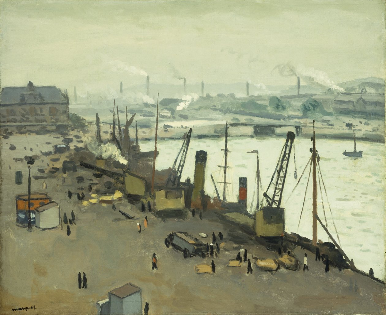 hamnen i Boulogne; Hamnen i Boulogne sur Mer av Albert Marquet