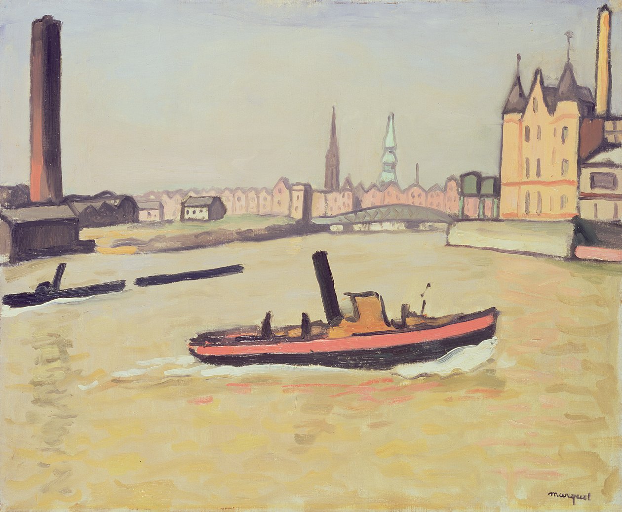 Hamnen i Hamburg av Albert Marquet