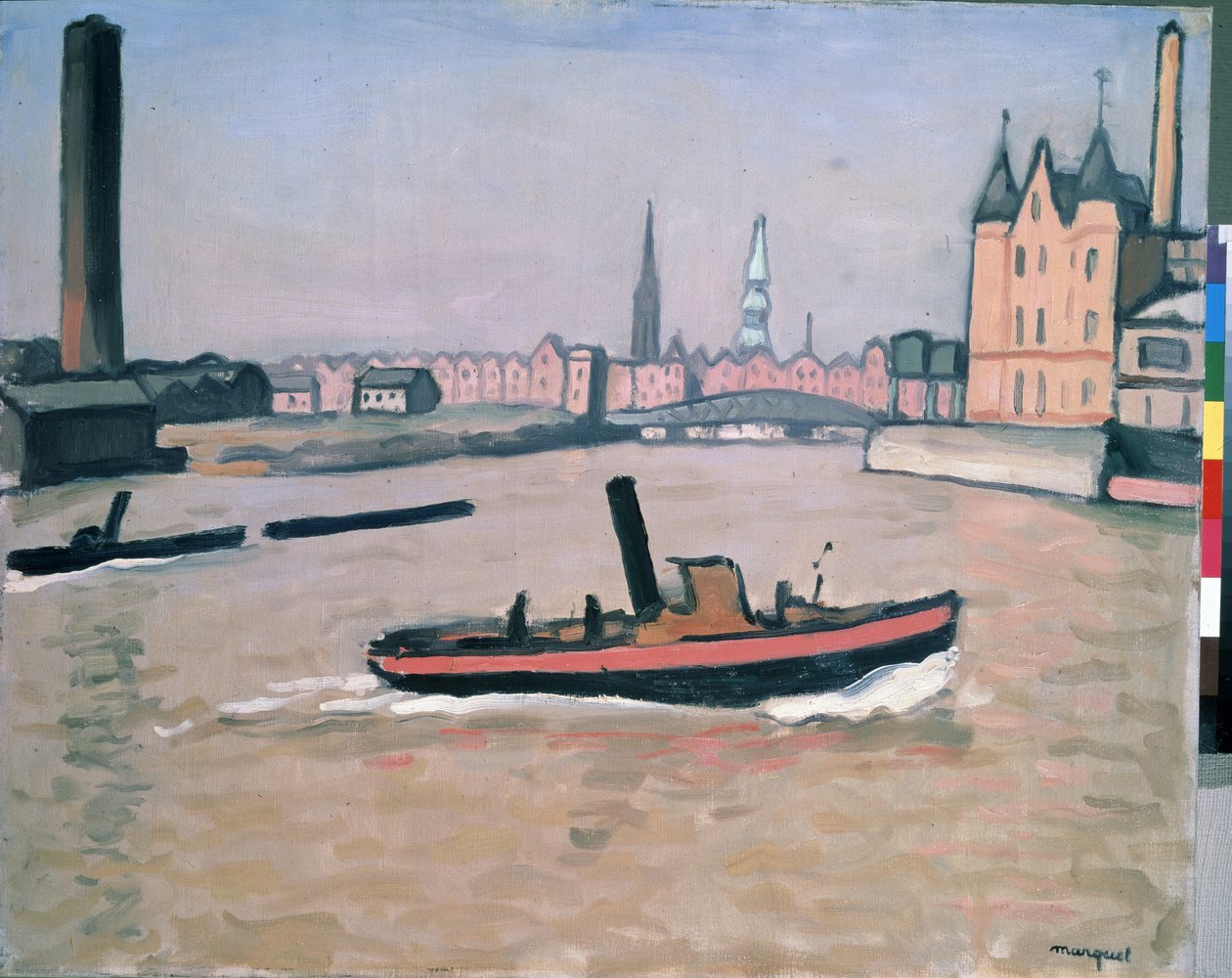 Hamnen i Hamburg 1909 (olja på duk) av Albert Marquet