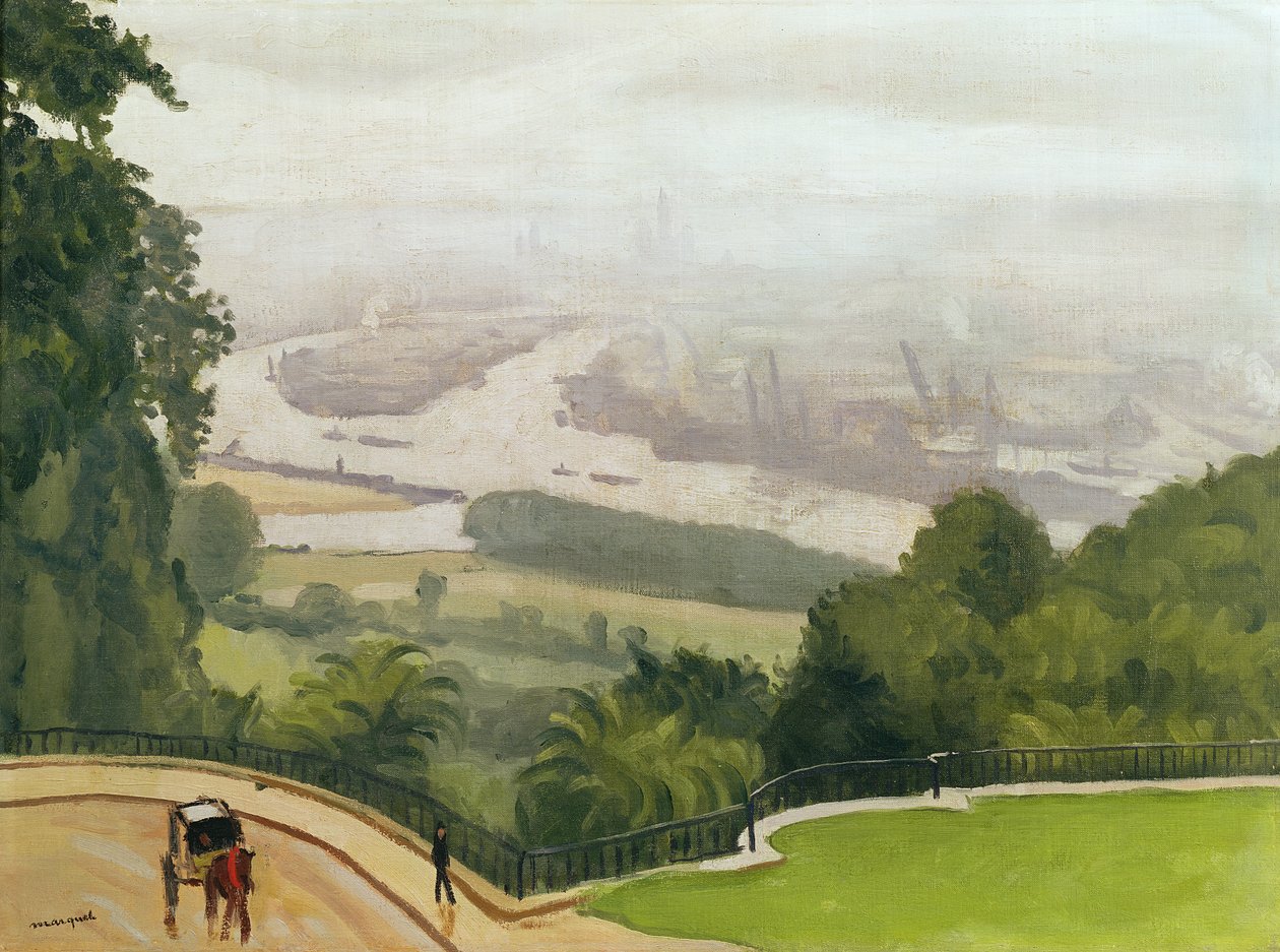 Hamnen i Rouen (olja på duk) av Albert Marquet
