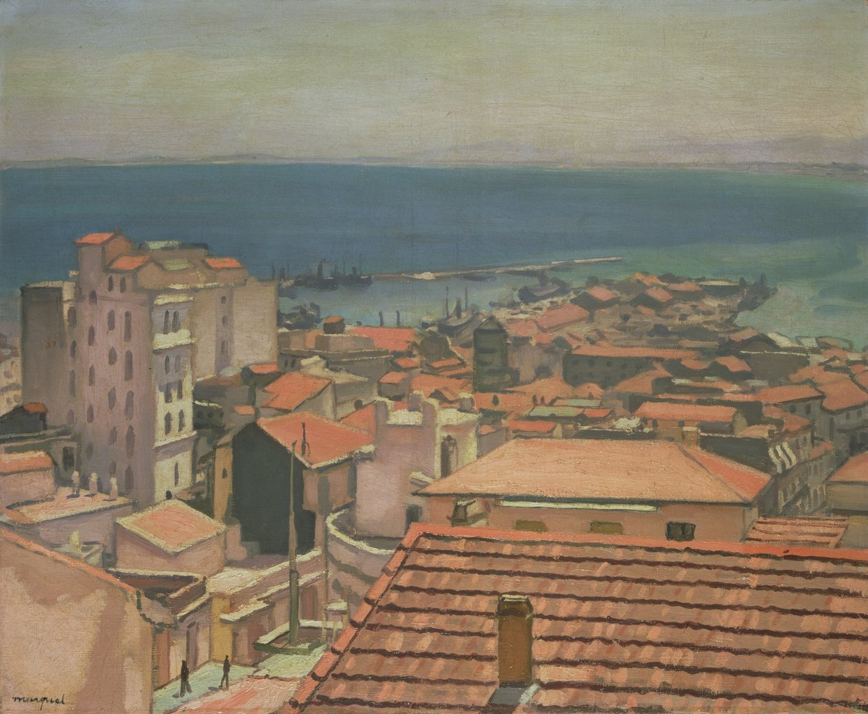 De röda taken (olja på duk) av Albert Marquet