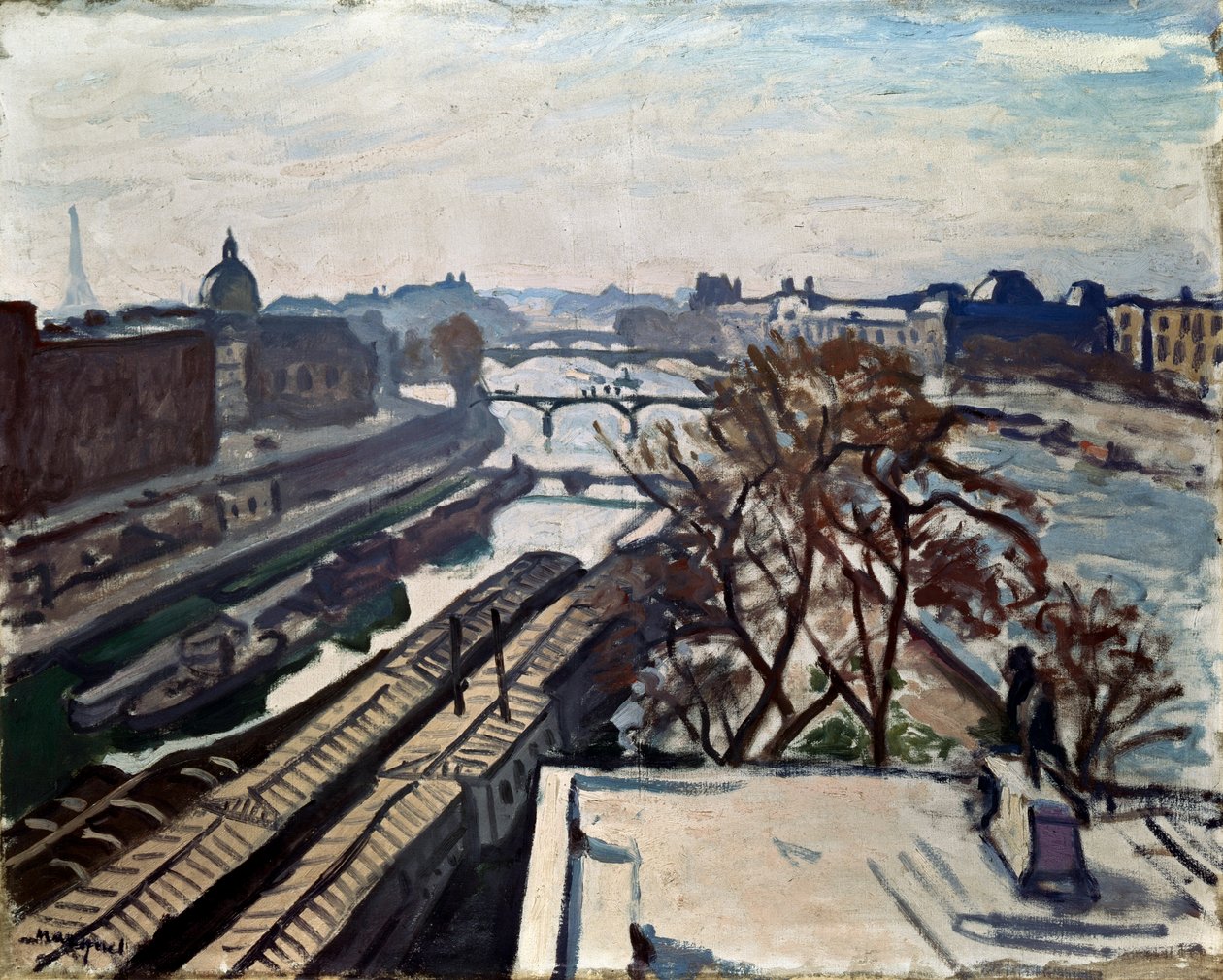 Utsikt över Seine och statyn av Henry IV, c1906. av Albert Marquet