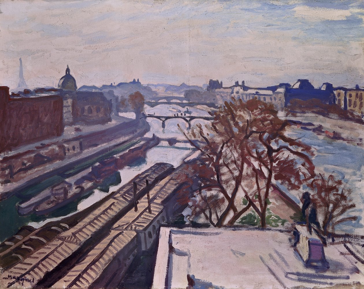 Utsikt över Seine med Henri IV-monumentet av Albert Marquet