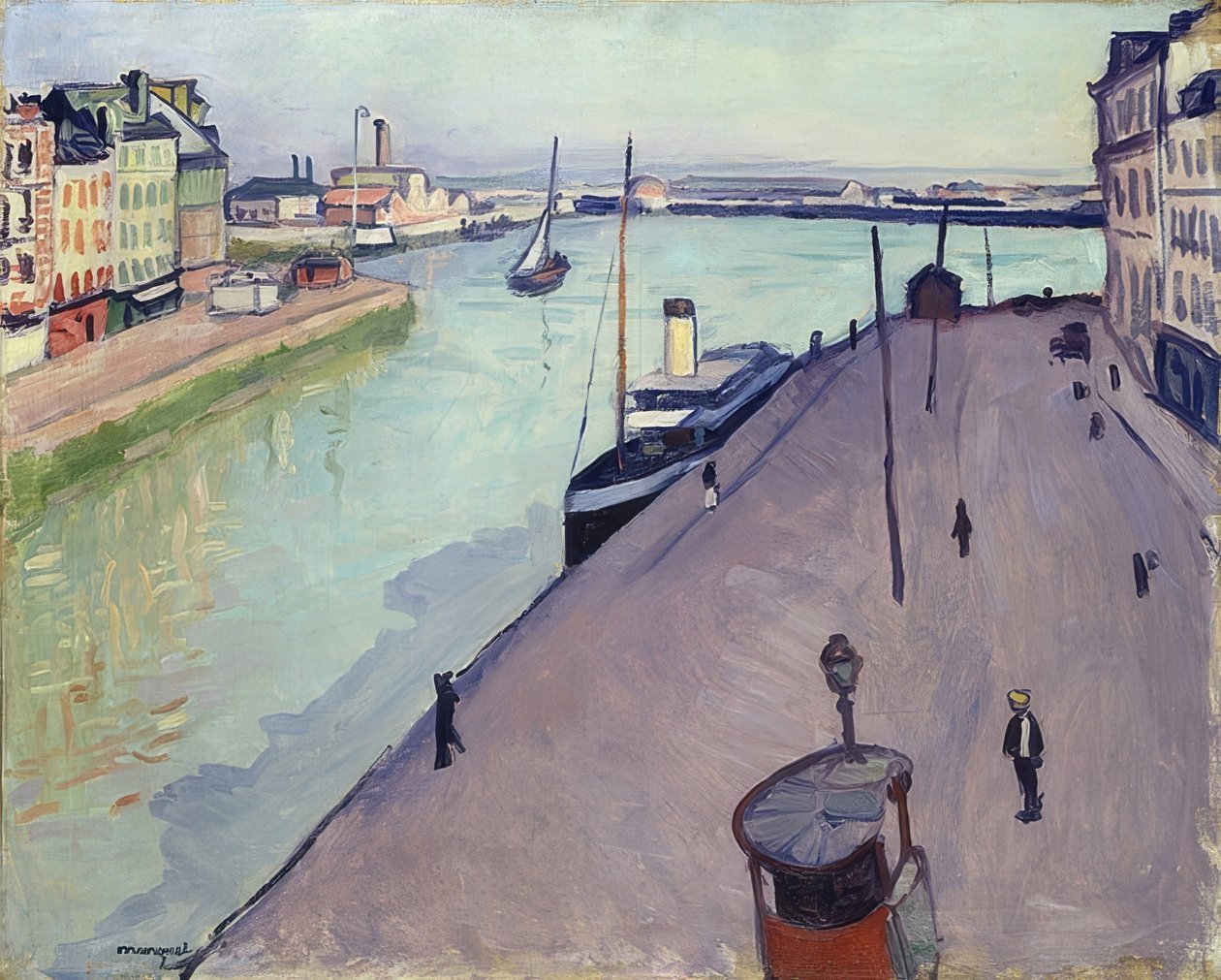 Utsikt över hamnen i Le Havre (Le quai de Notre-Dame). Hm 1911 av Albert Marquet