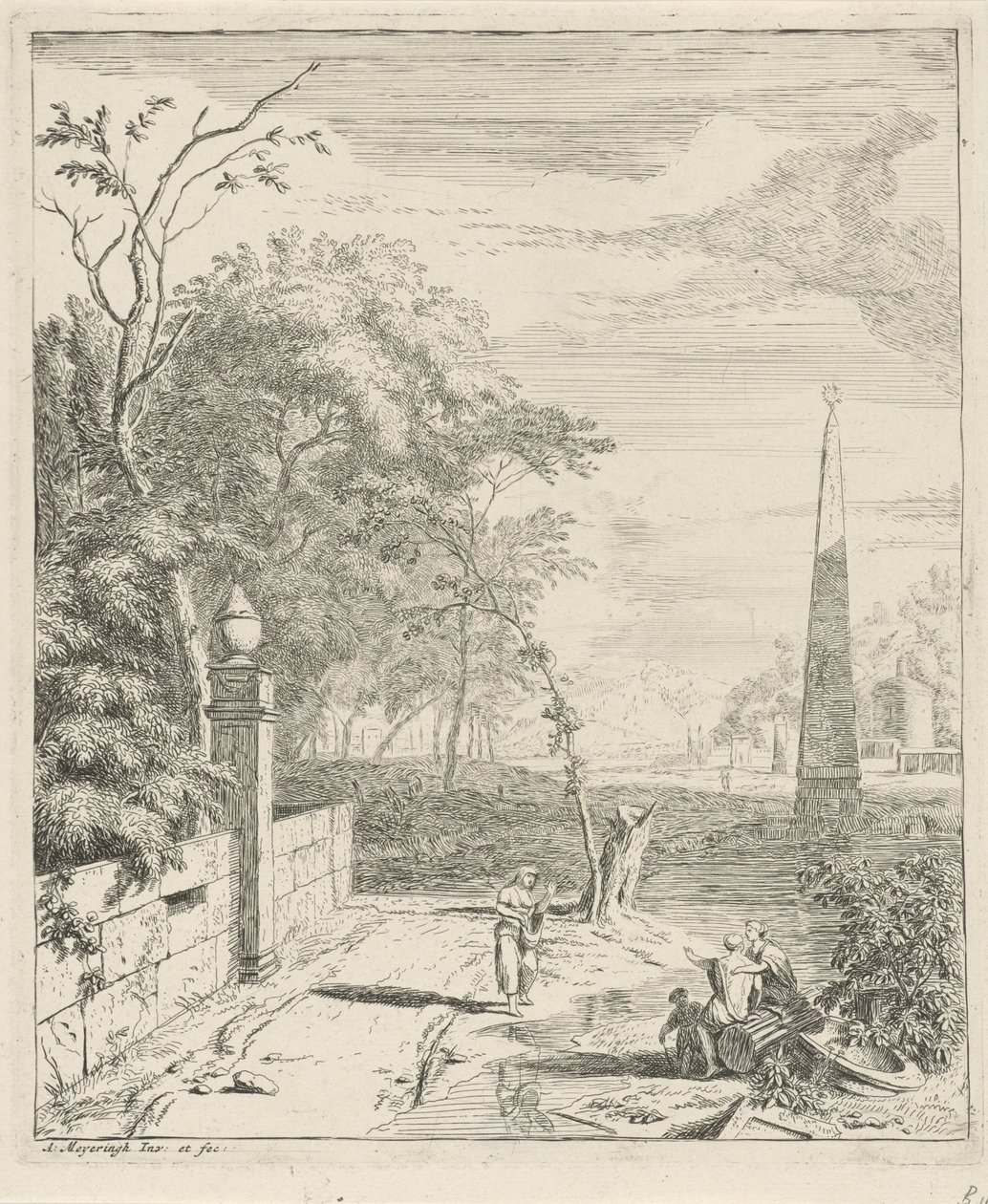 Landskap med en obelisk Landskap (serietitel) av Albert Meyering