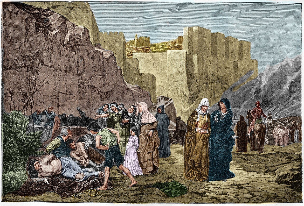 Albigensian Crusade - Förolämpningen mot fångar - - Korståg mot Albigeers 1211. Förolämpningen mot fångar gravyr efter Albert Maignans målning av Albert Pierre René (after) Maignan